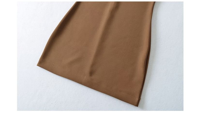Spaghetti Strap Scoop Neck Plain Mini A-Line Dress