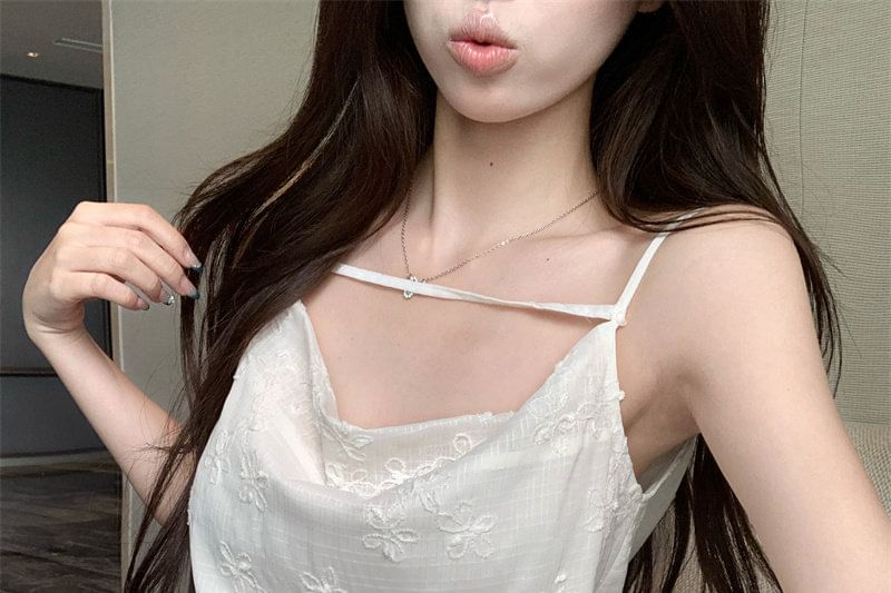 Spaghetti Strap Cowl Neck Tie Waist Mini A-Line Dress
