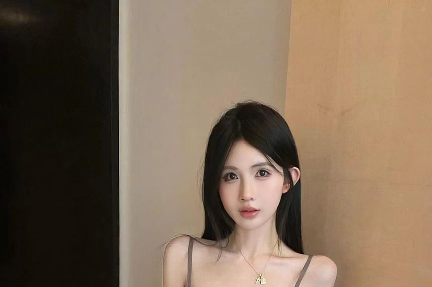 Buckled Lace Panel Crop Camisole