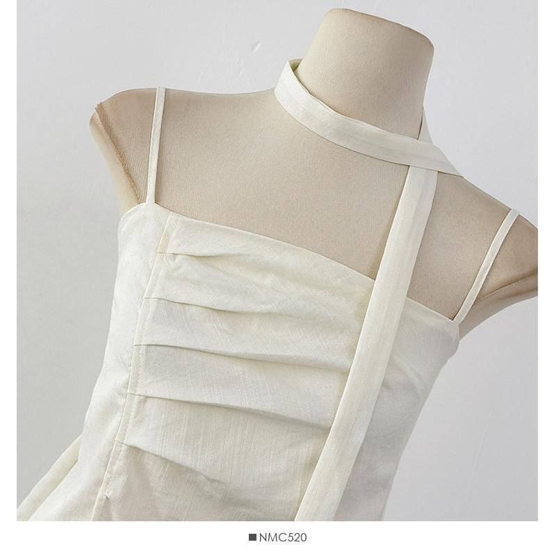 Asymmetrical Camisole and High-Waist Wide-Leg Pants Set