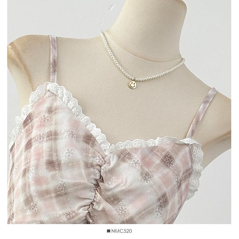 Spaghetti Strap Plaid Midi A-Line Dress