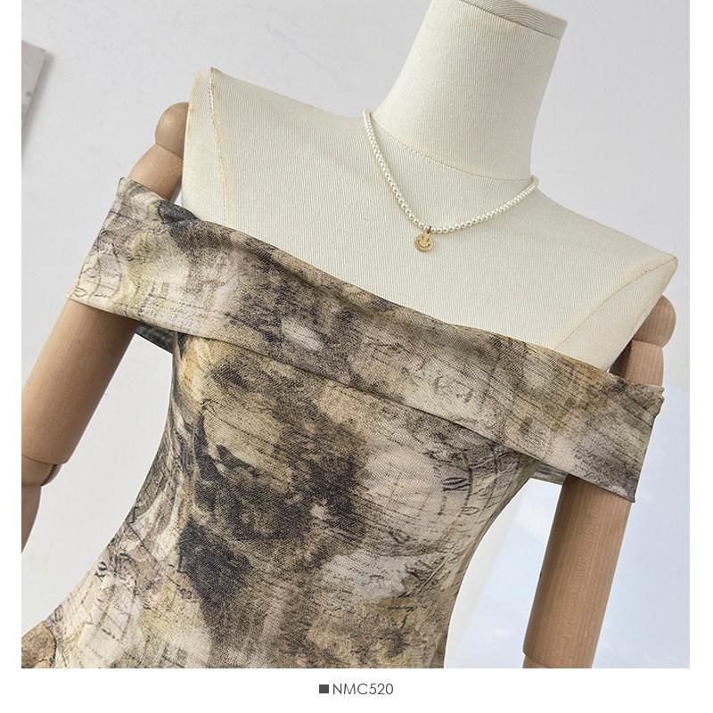 Asymmetric Tie-Dye Bardot Blouse