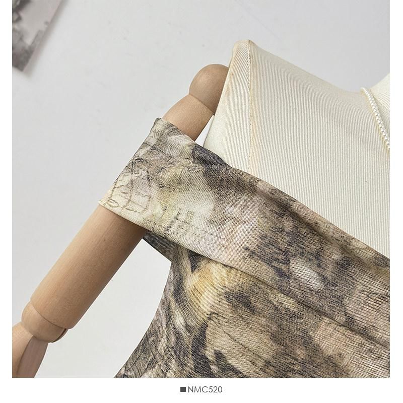 Asymmetric Tie-Dye Bardot Blouse