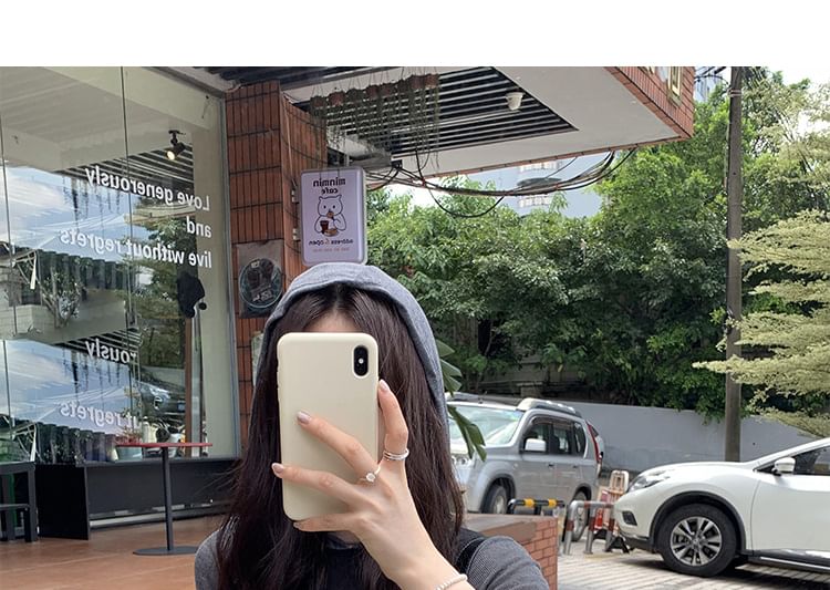Hooded Two-Tone Short Sleeve T-Shirt
