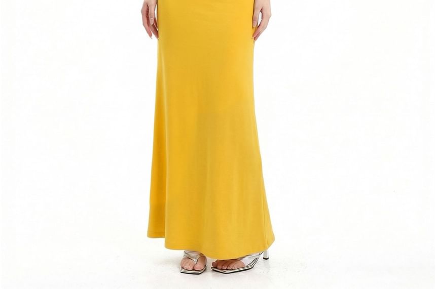 Spaghetti Strap Plain Midi Mermaid Dress