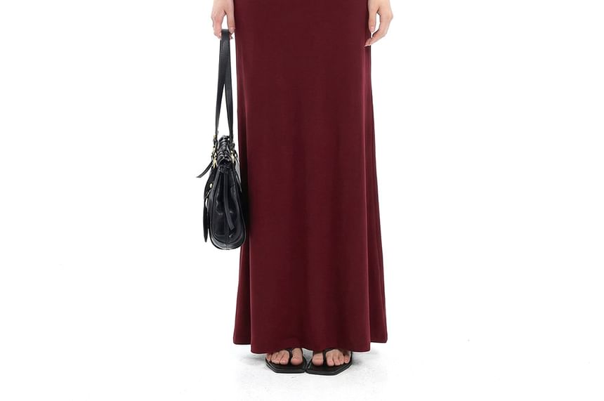 Spaghetti Strap Plain Midi Mermaid Dress