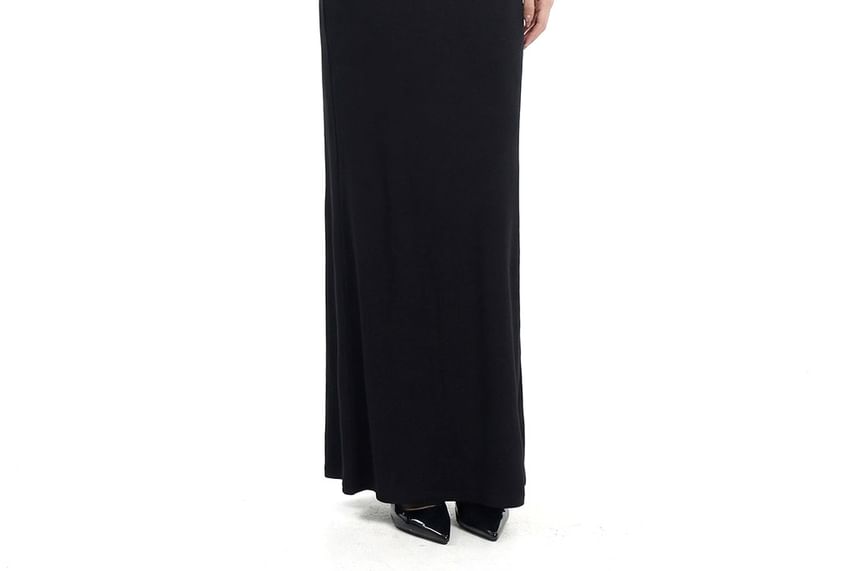 Spaghetti Strap Plain Midi Mermaid Dress