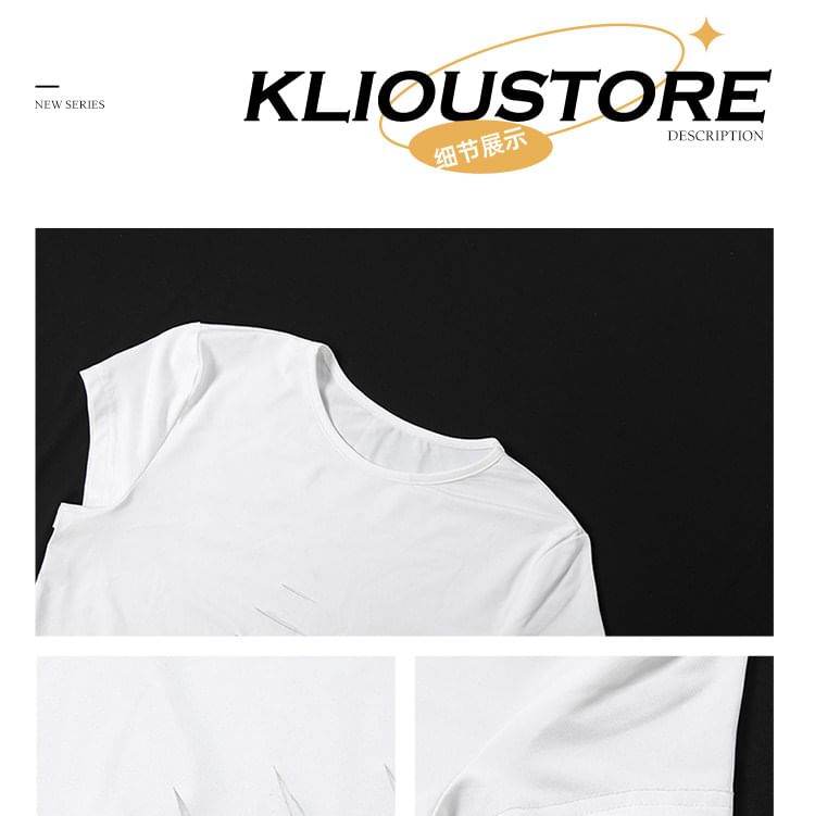 Cutout Cropped Round Neck Short Sleeve Tee