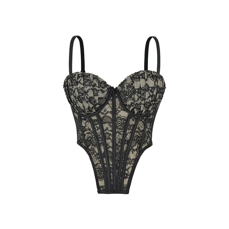 Spaghetti Strap Lace Bodysuit Top