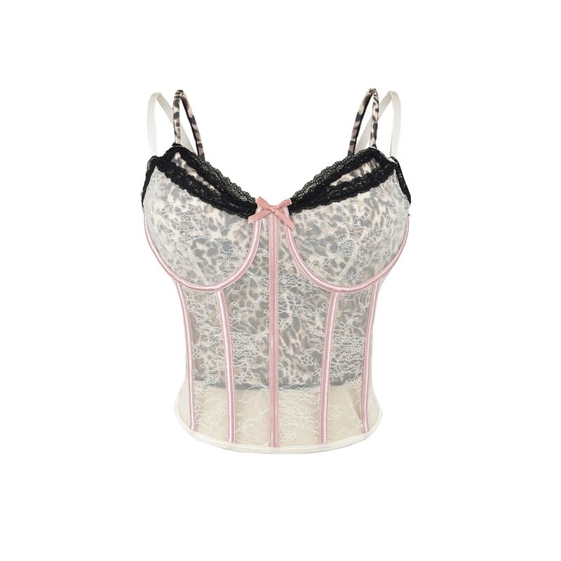 Fishbone Lace Trim Camisole Top