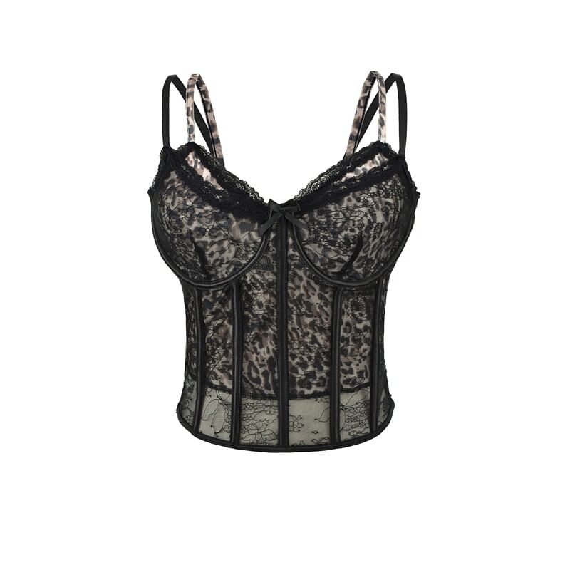 Fishbone Lace Trim Camisole Top