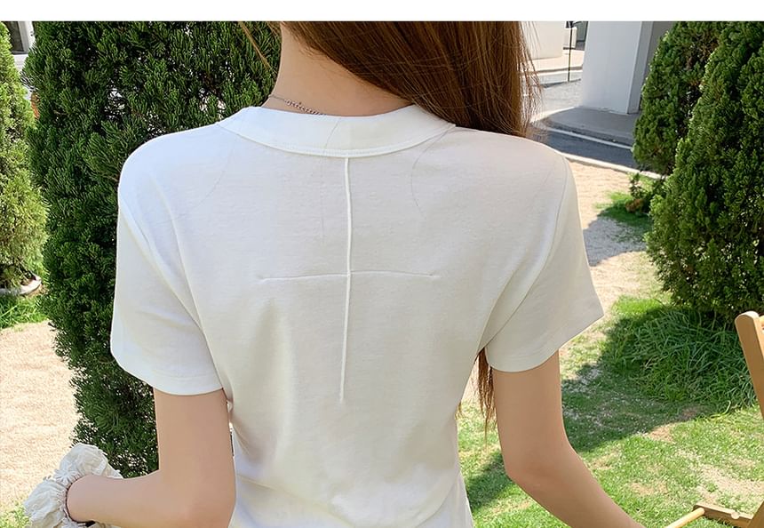 Crew Neck Short Sleeve Basic Tee