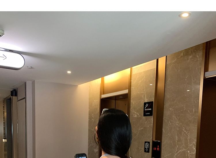 Melange Tie-Back Long Sleeve Scoop Neck Top