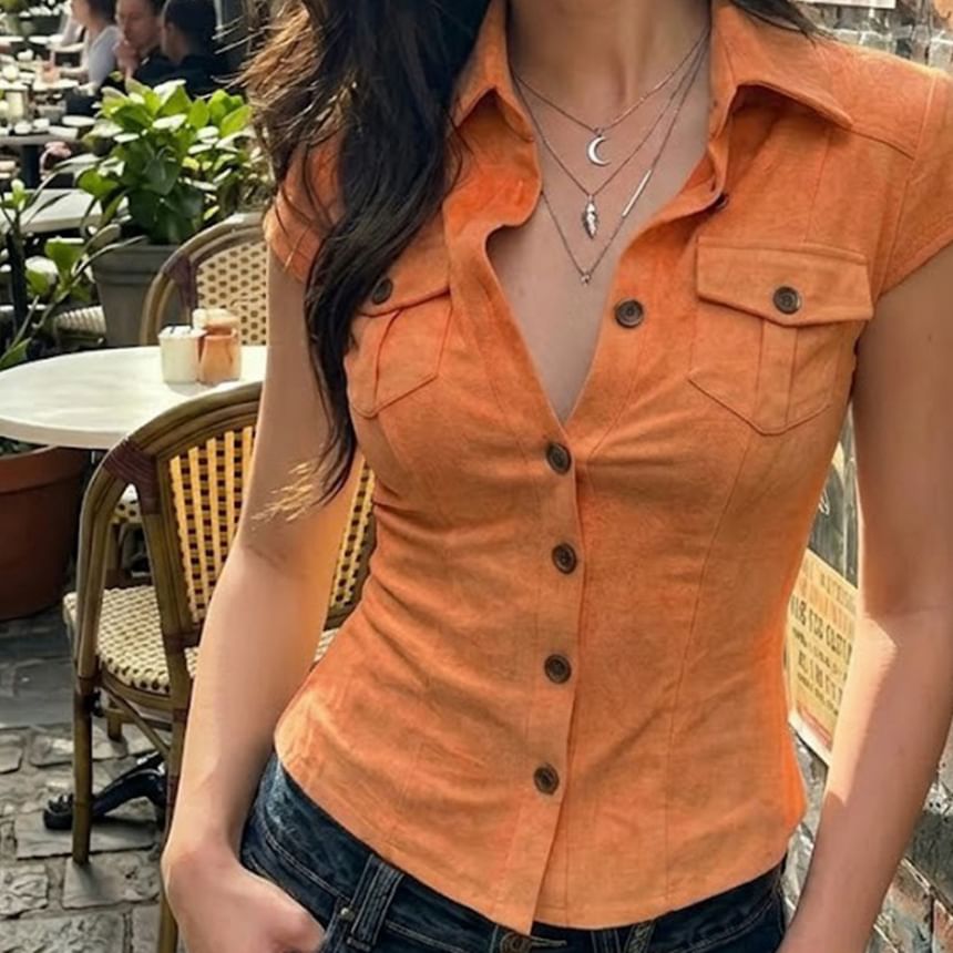 Slim-Fit Cargo Shirt Short Sleeve