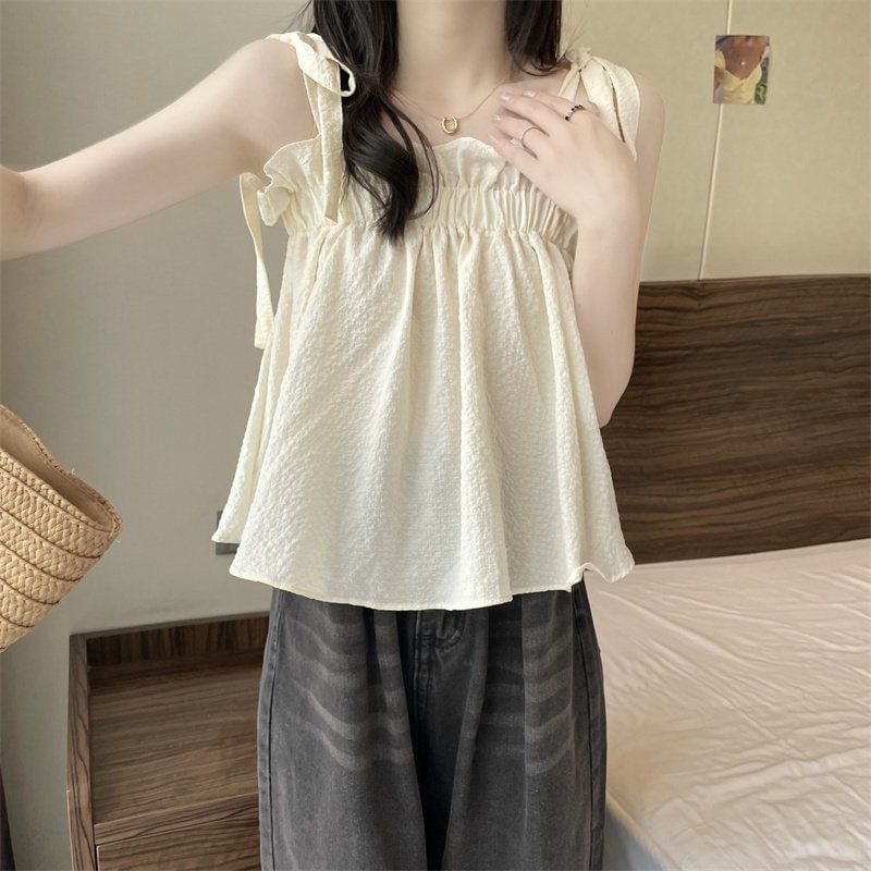 Spaghetti Strap Ruffled Camisole