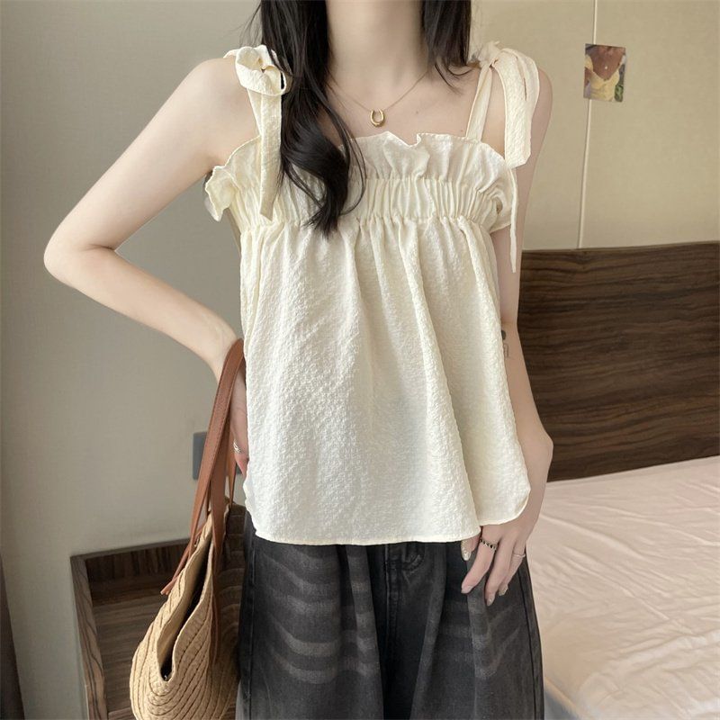 Spaghetti Strap Ruffled Camisole