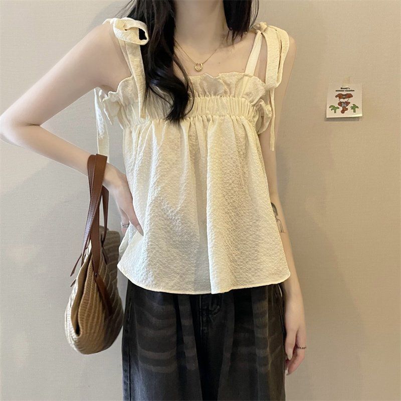 Spaghetti Strap Ruffled Camisole
