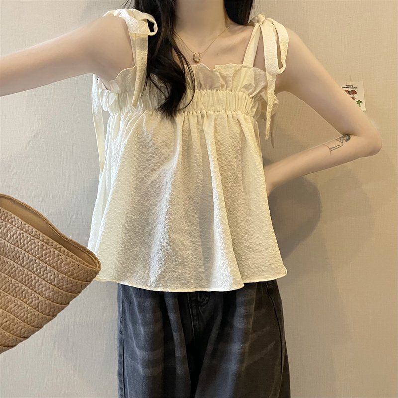 Spaghetti Strap Ruffled Camisole