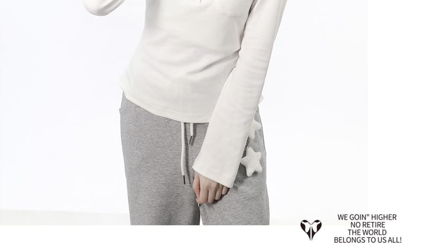 Hooded Henley Long Sleeve Tee