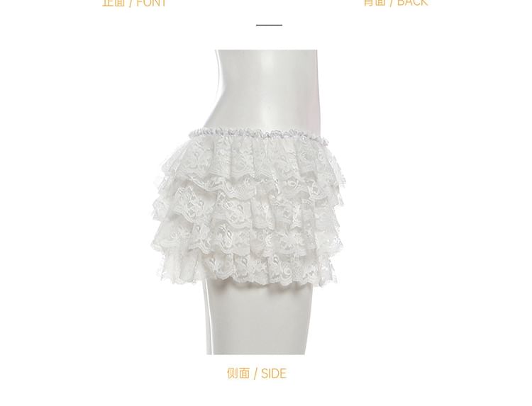 Lace Panel Button Crop Camisole / Low Rise Tiered Skort