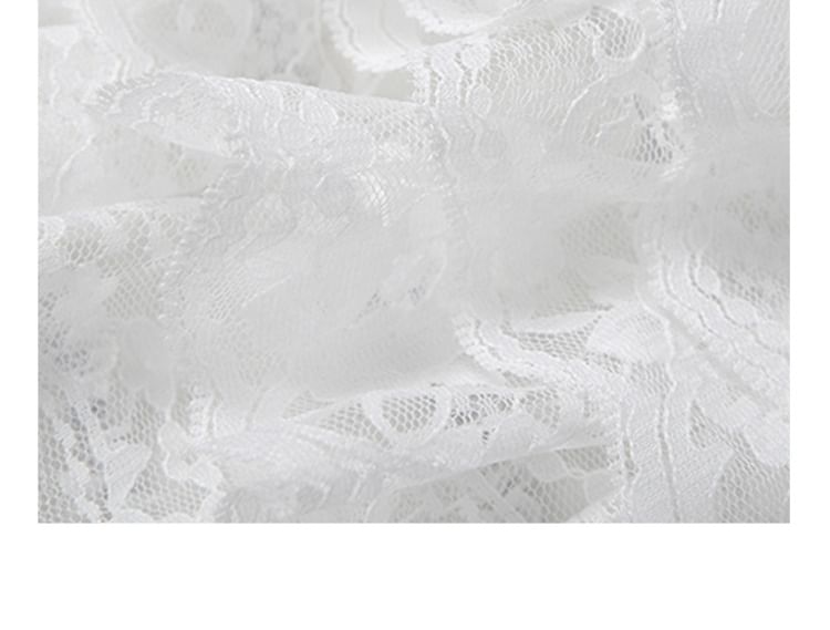 Lace Panel Button Crop Camisole / Low Rise Tiered Skort