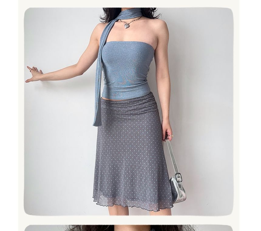 Set: Glitter Tube Top + Scarf