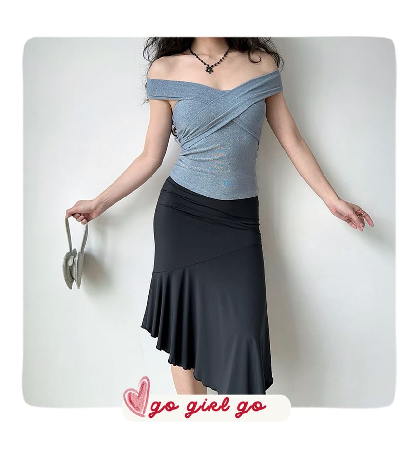 Set: Glitter Tube Top + Scarf