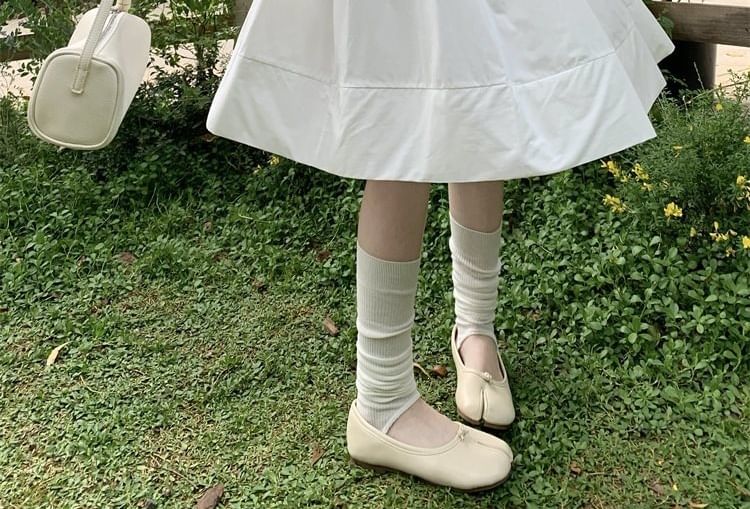 High Waist Plain Midi A-Line Skirt