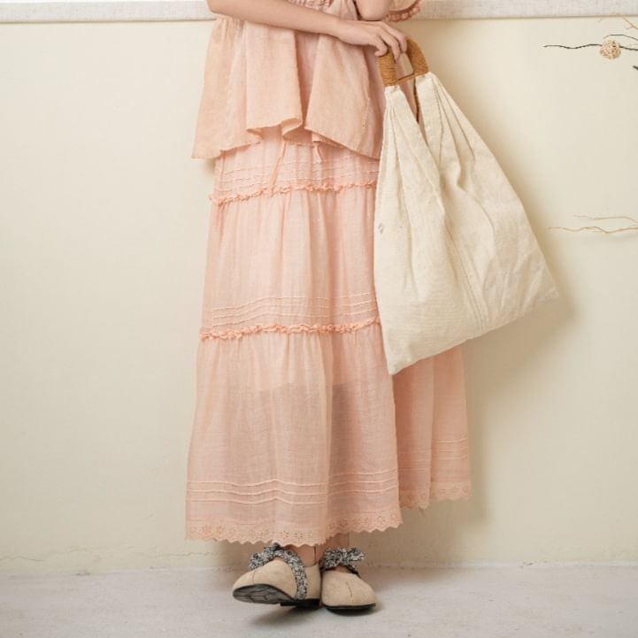 High Waist Sheer Maxi Skirt