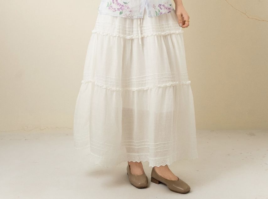 High Waist Sheer Maxi Skirt