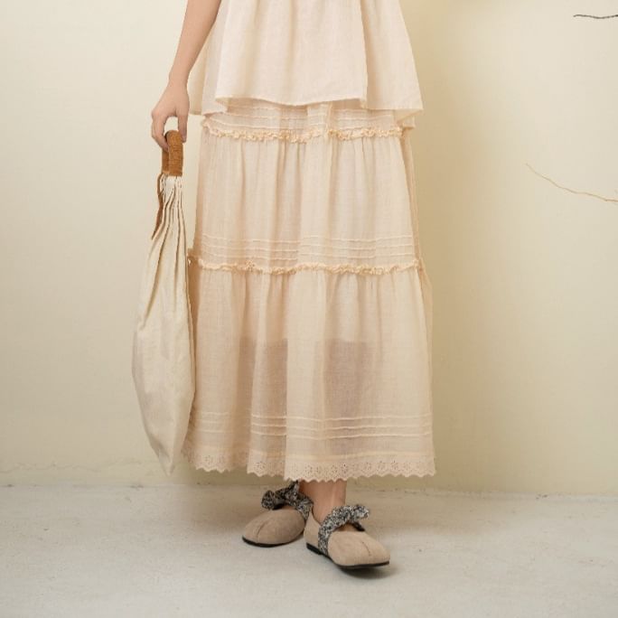 High Waist Sheer Maxi Skirt