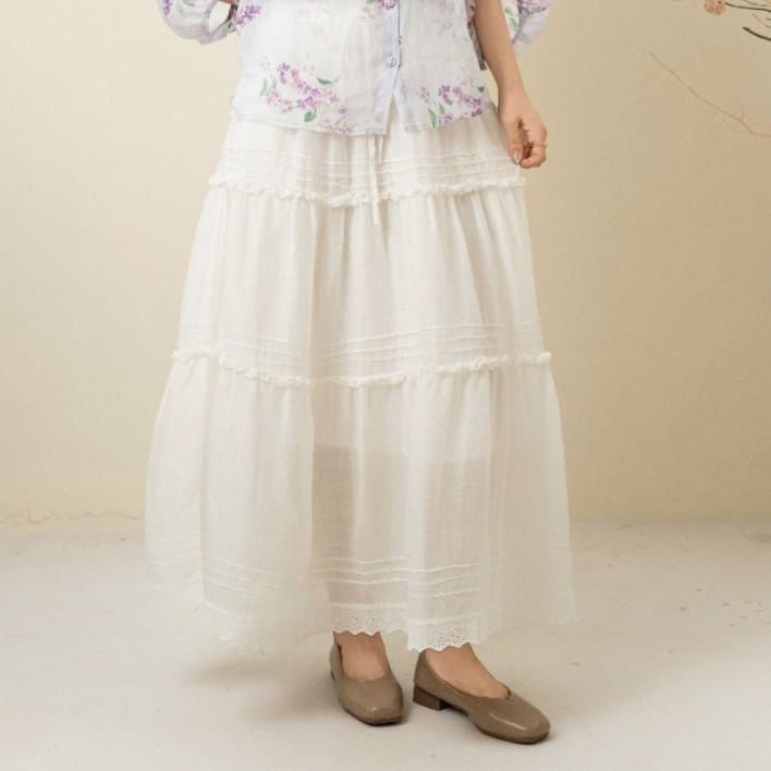 High Waist Sheer Maxi Skirt