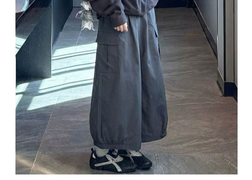 High Waist Cargo Plain Maxi A-Line Skirt