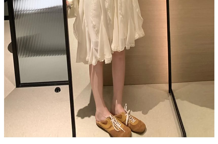 Mid Waist Asymmetrical Plain A-Line Skirt (Various Designs)