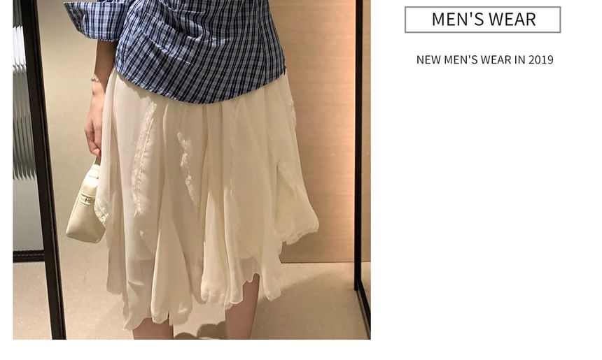 Mid Waist Asymmetrical Plain A-Line Skirt (Various Designs)