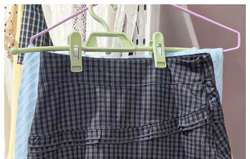 Mid Waist Plaid Mini A-Line Skirt
