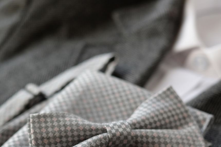 Plaid Bowtie / Tie / Handkerchief / Set