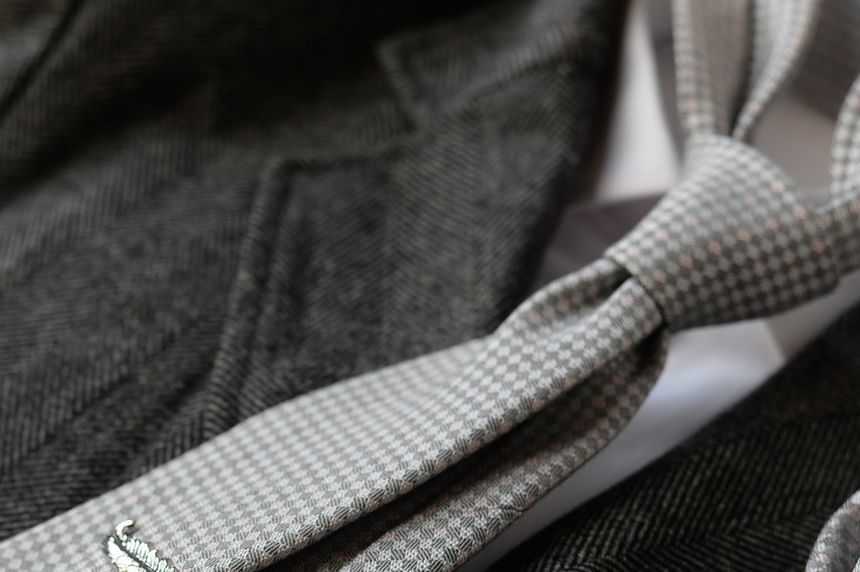 Plaid Bowtie / Tie / Handkerchief / Set