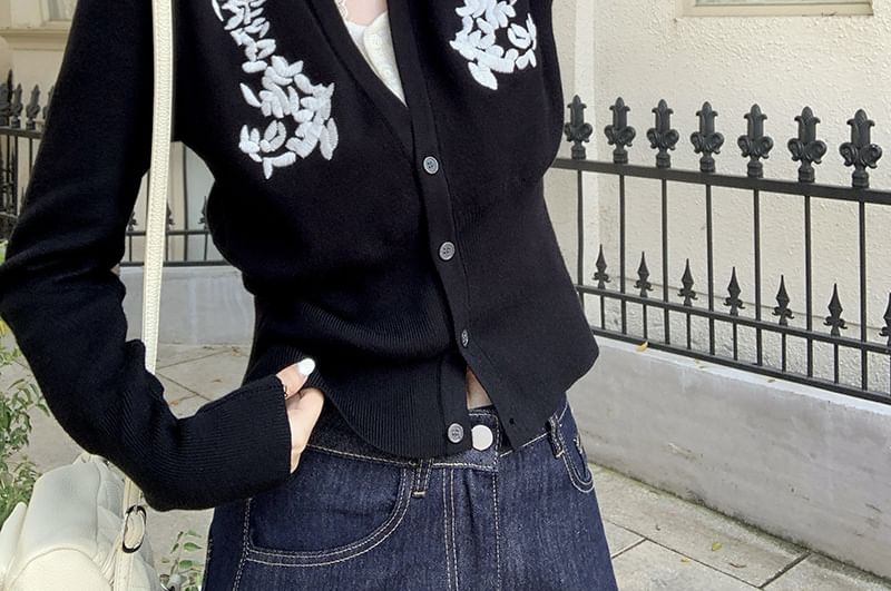 Jacquard Mock Two-Piece Knit Top -