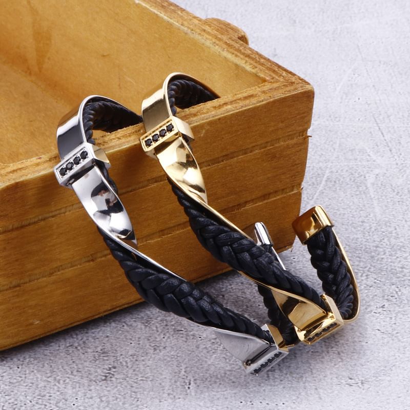 Braided Twisted Open Bangle