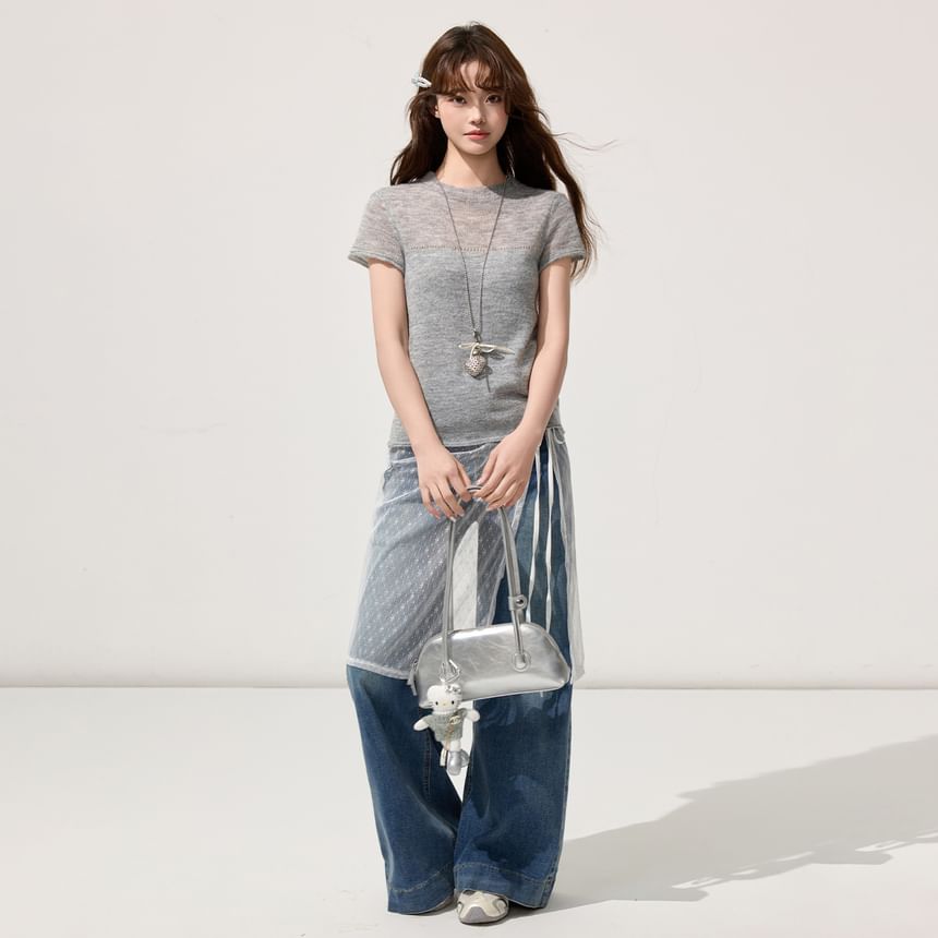 Casual Crew Tee with Short Sleeves