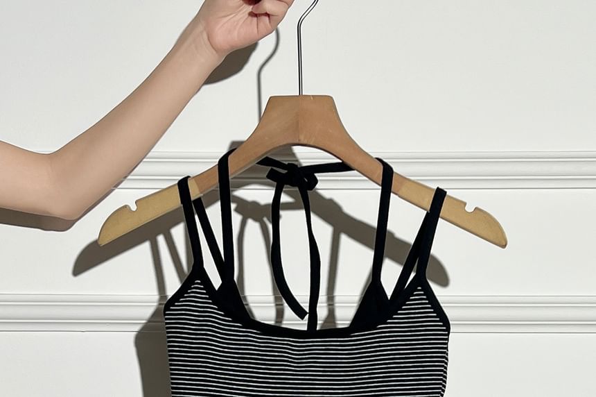 Striped Strappy Crop Top