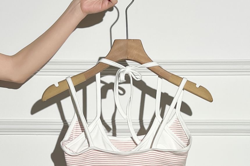 Striped Strappy Crop Top