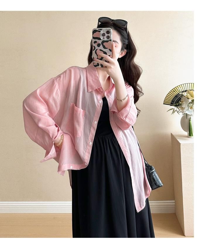 Versatile Maternity Shirt and Sleeveless Square Neck Maxi Dress