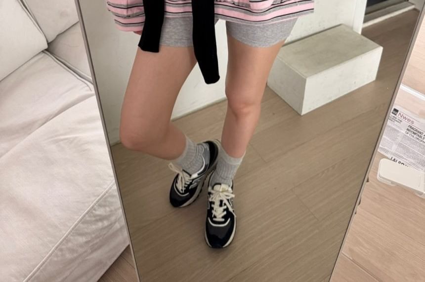 Striped Half-Zip Contrast-Collar Sweatshirt
