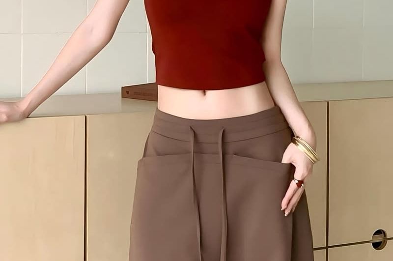 Buckled Halter Crop Top in Solid Color
