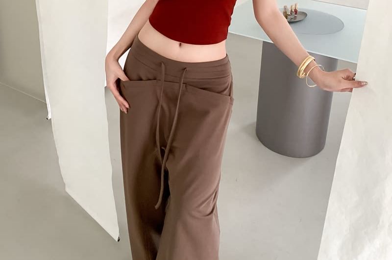 Buckled Halter Crop Top in Solid Color