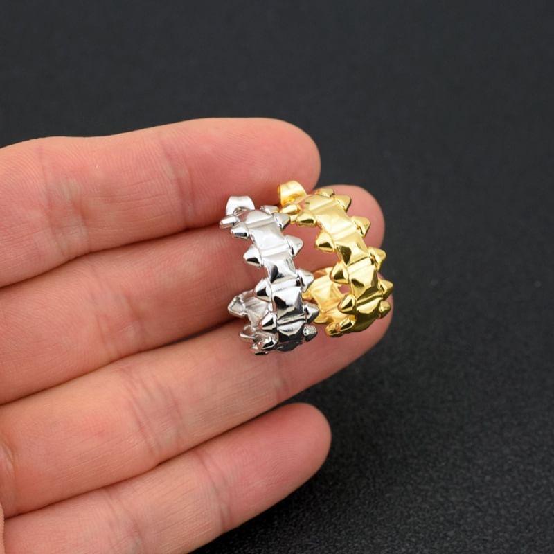 Gear Alloy Open Hoop Earring
