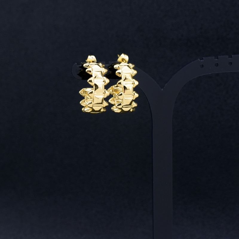 Gear Alloy Open Hoop Earring