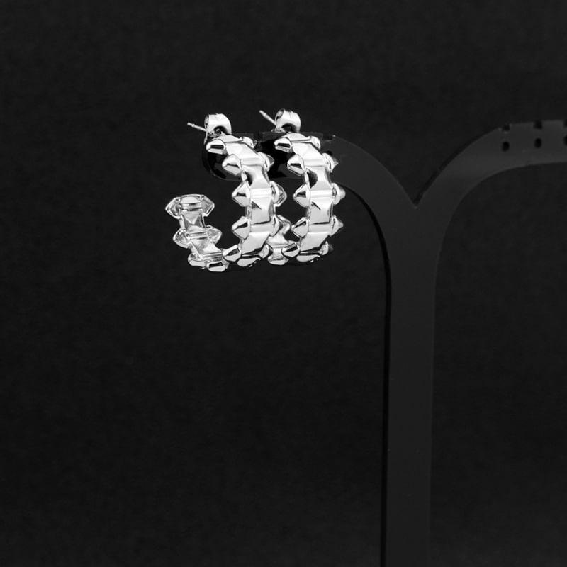Gear Alloy Open Hoop Earring